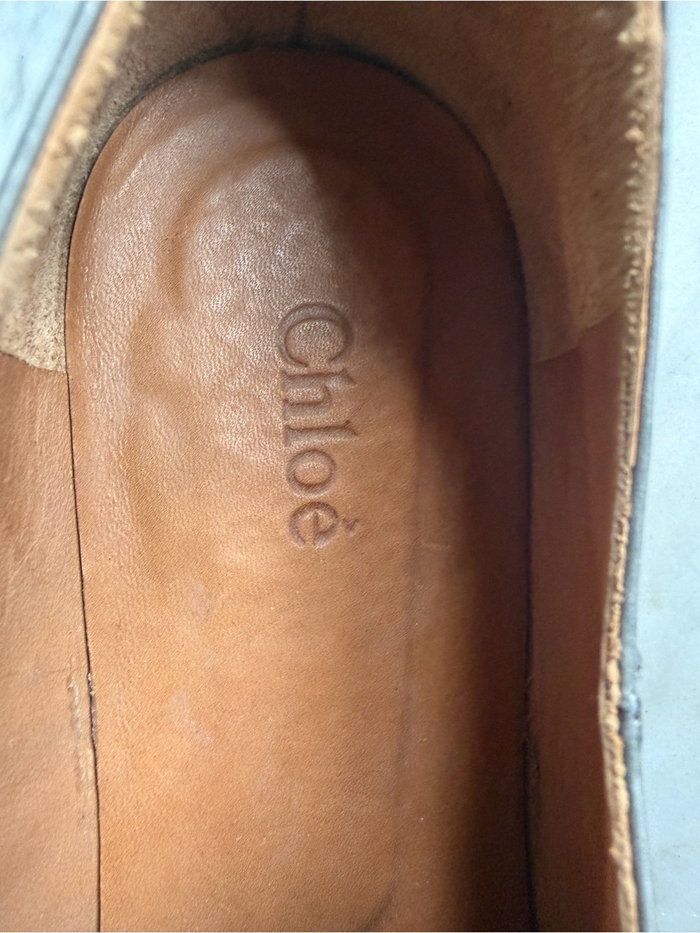 Chloe Men's Gray Leather Oxfords with Tan Laces and Snakeskin Accent - Picture 4 of 6